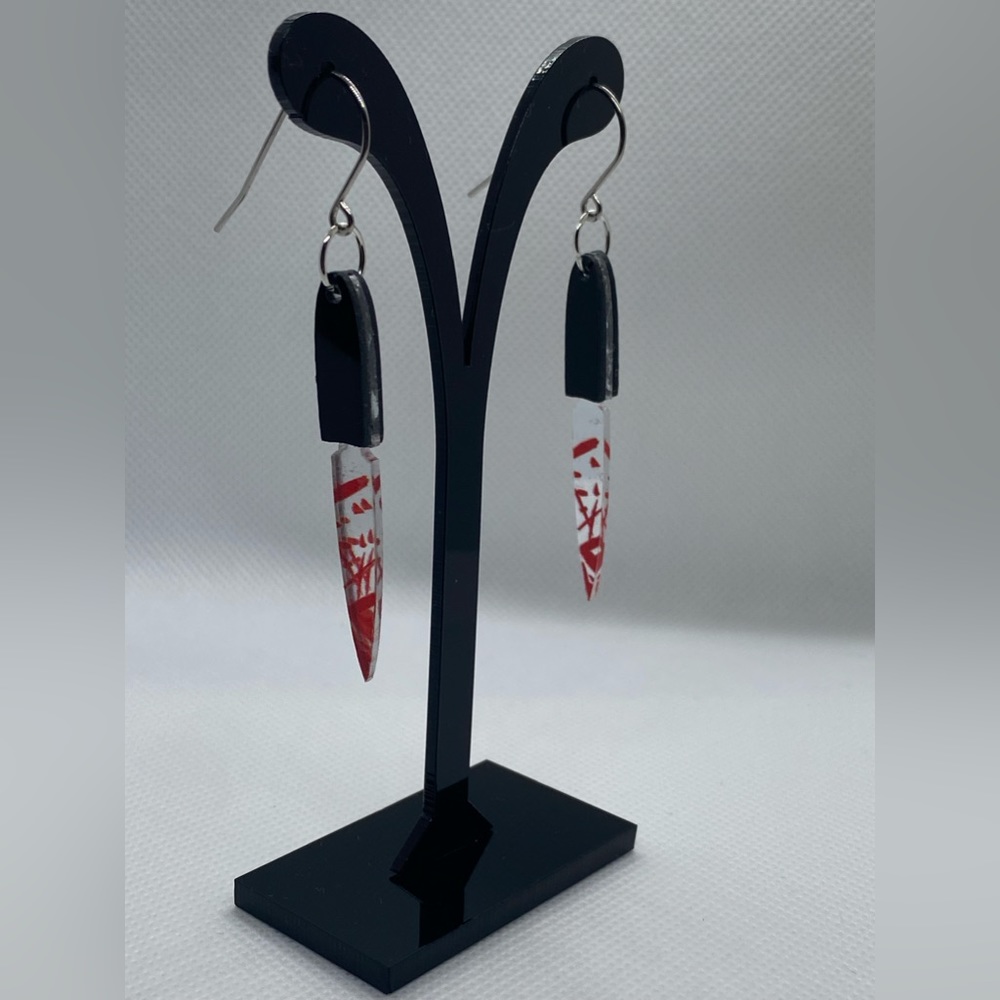 🎃💀Bloody Straight Blade Knife Halloween Earrings💀🎃